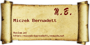 Miczek Bernadett névjegykártya